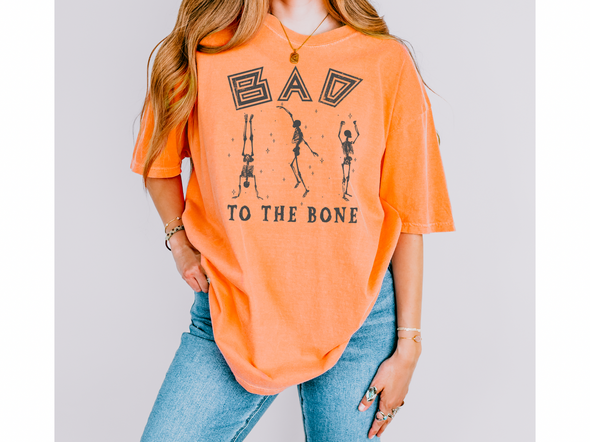 Bad To The Bone - Comfort Colors - Halloween Tshirt