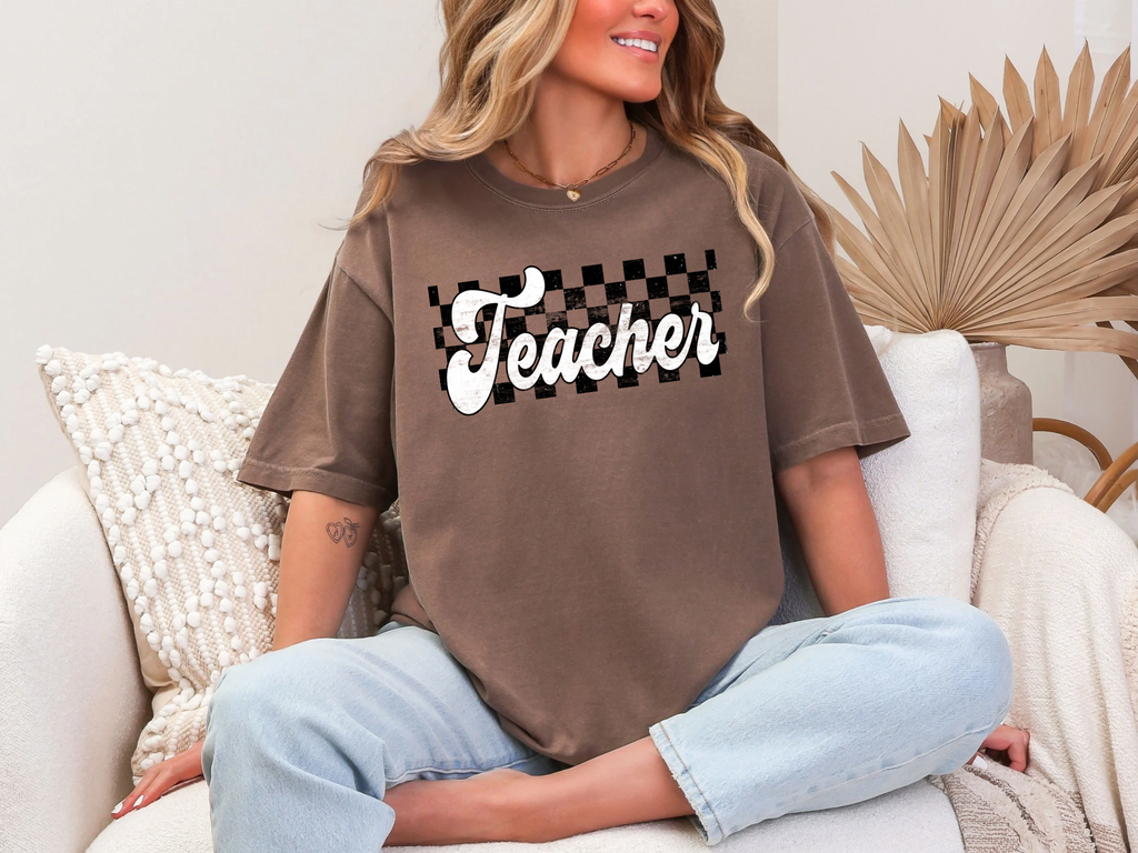 Teacher - Checkers - Comfort Colors
