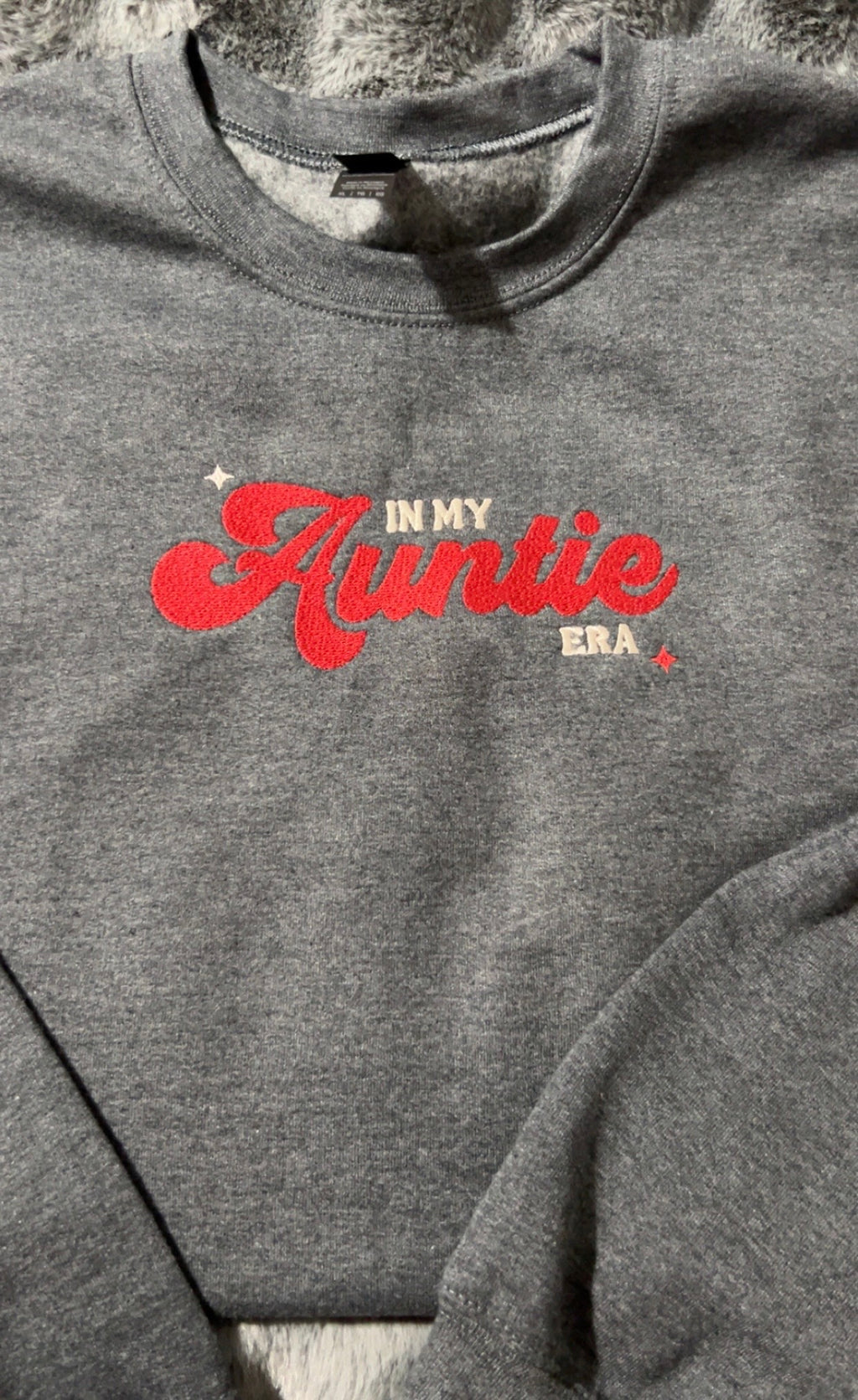 In My Auntie Era Embroidered Crew Neck