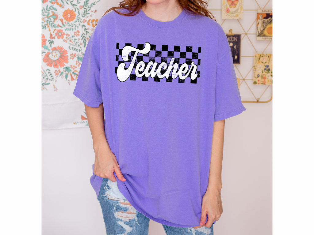 Teacher - Checkers - Comfort Colors