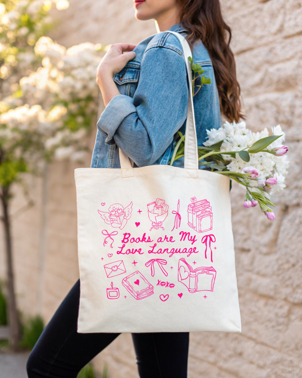 Books are my Love Language Zip Up Tote Bag