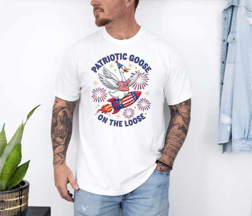 4th of July Patriotic Goose Comfort Colors Tshirt & Tank