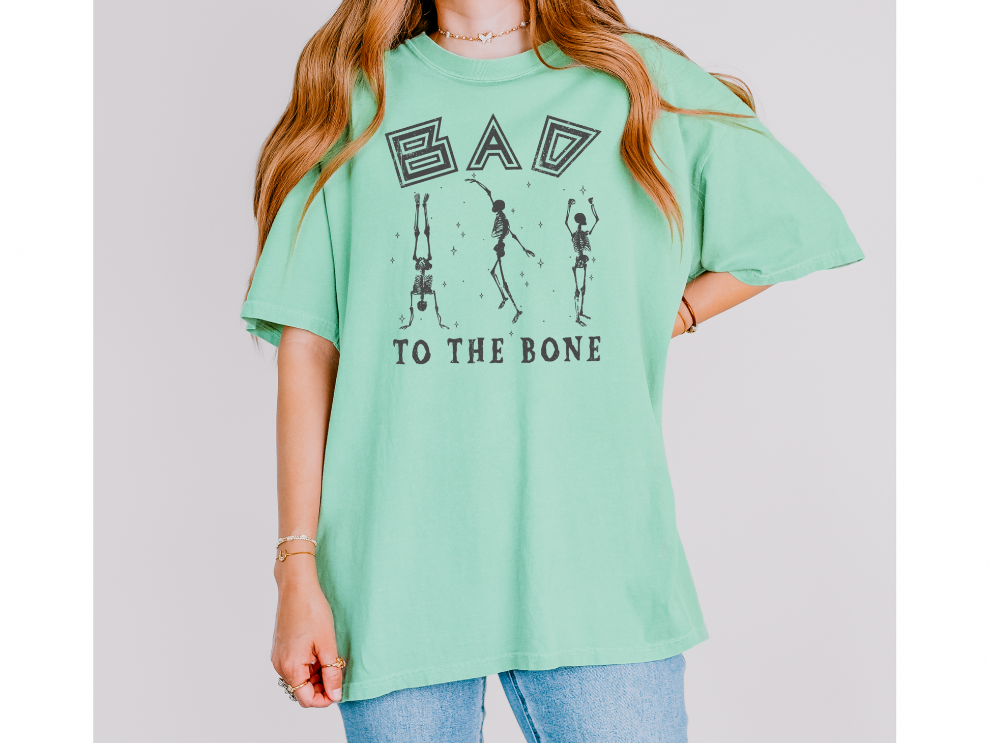 Bad To The Bone - Comfort Colors - Halloween Tshirt