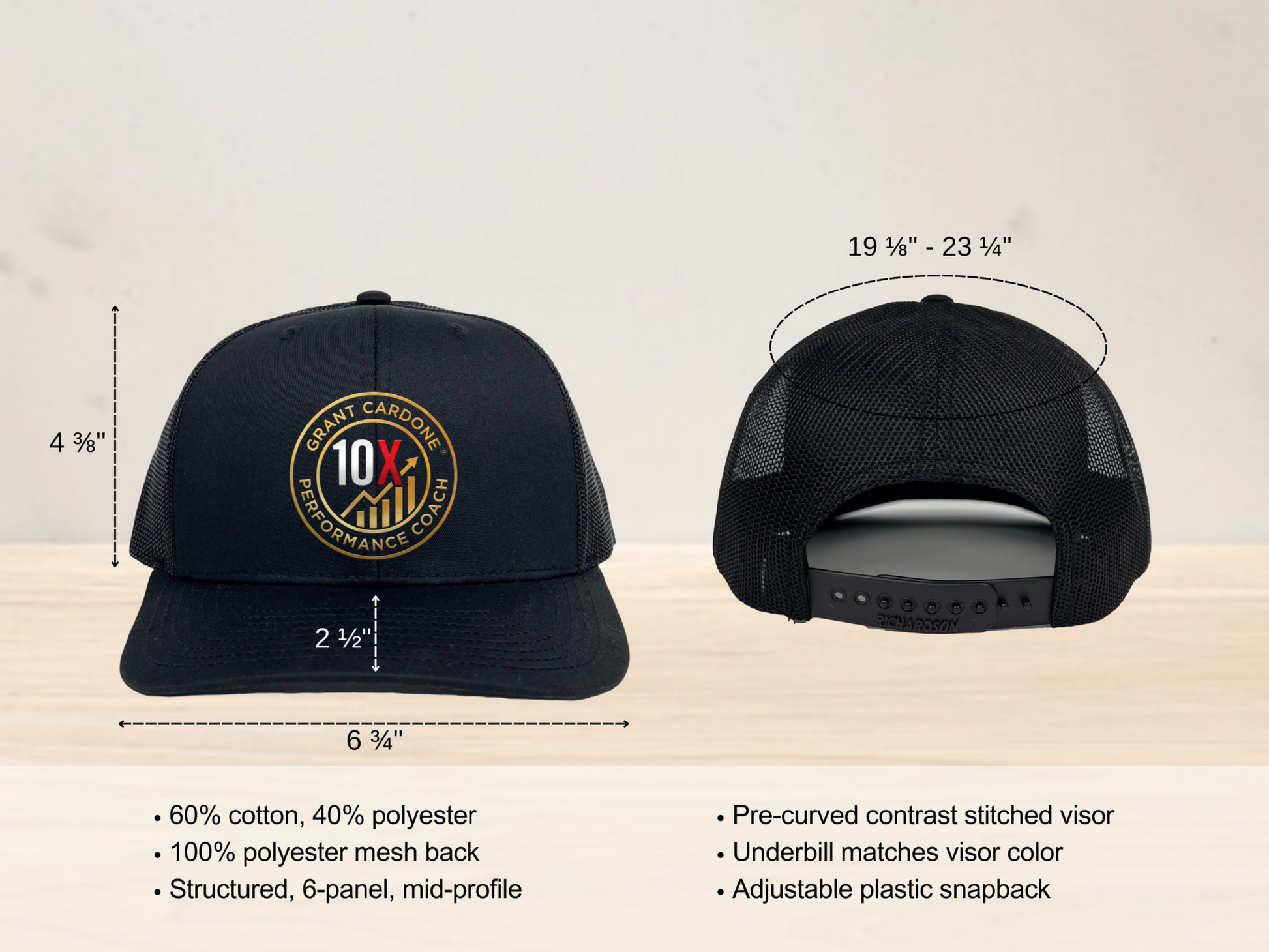 10X Embroidered Hat