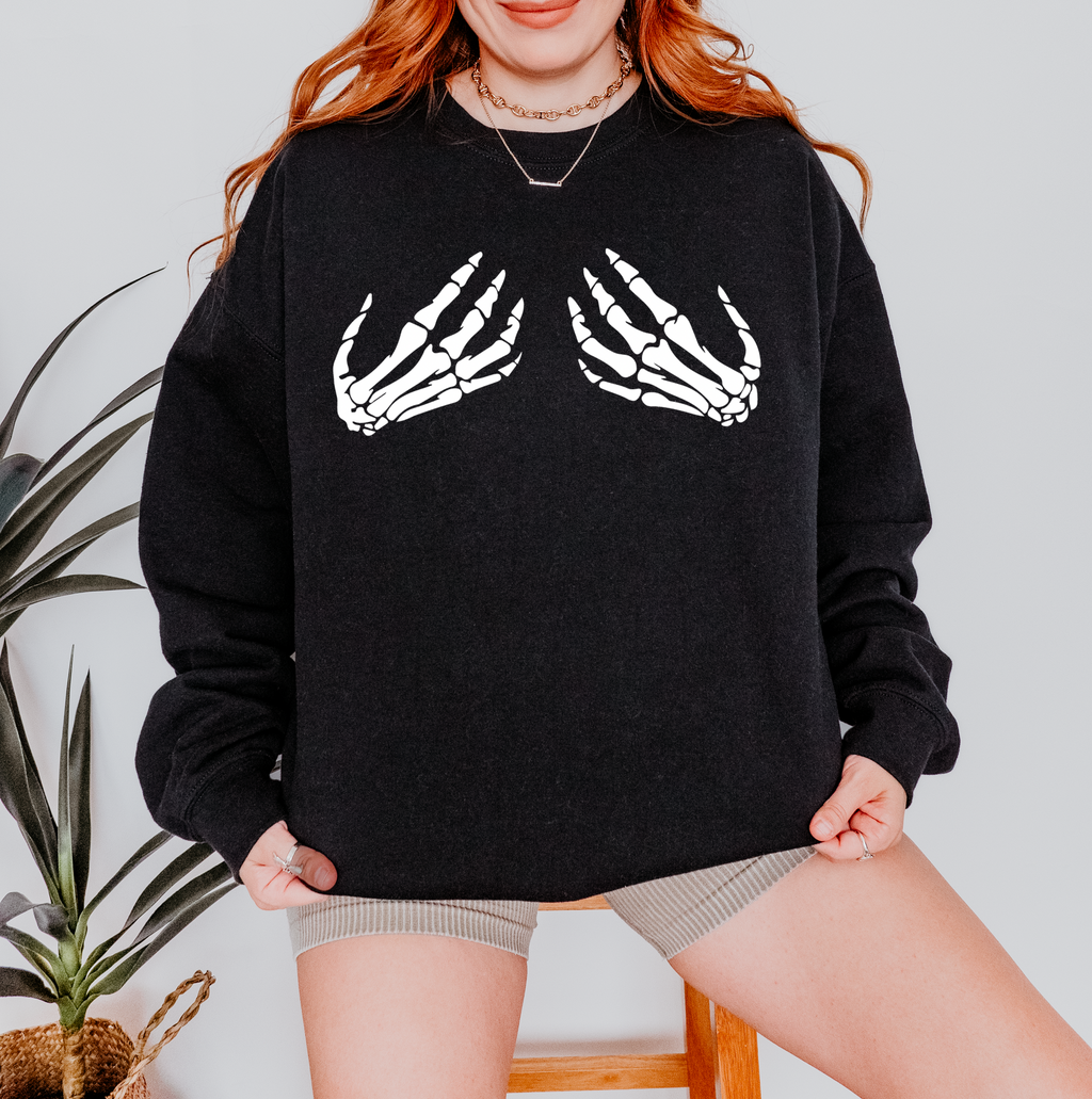 Skeleton Hands Fall/Halloween Crew Neck