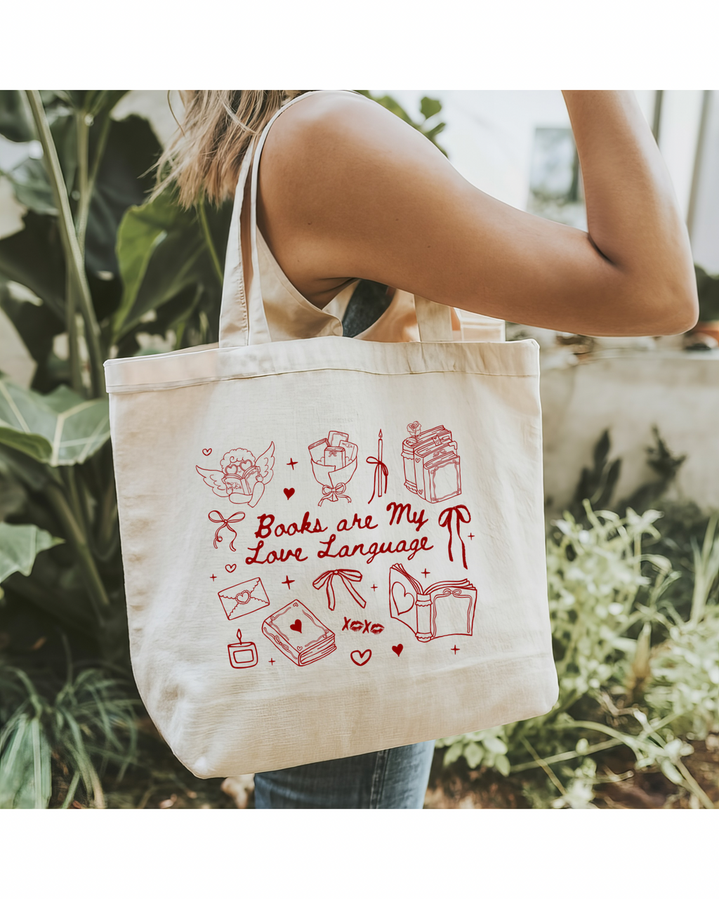 Books are my Love Language Zip Up Tote Bag