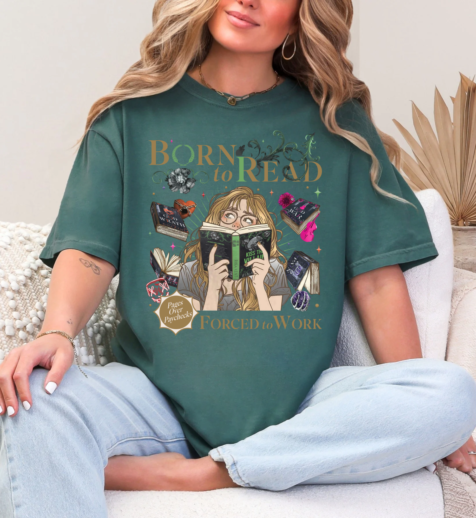 Born to Read Forced to Work - Legacy of Gods Series - Comfort Colors Tshirt