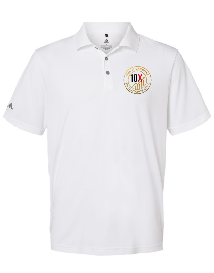 Men’s White 10X Embroidered Adidas Polo