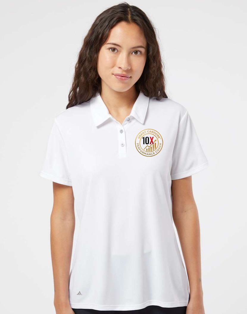 Women’s White 10X Embroidered Adidas Polo