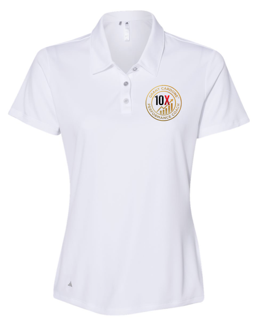Women’s White 10X Embroidered Adidas Polo