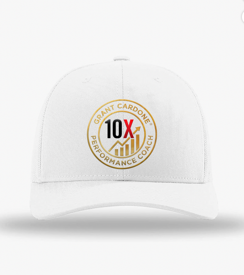 10X White Embroidered Hat