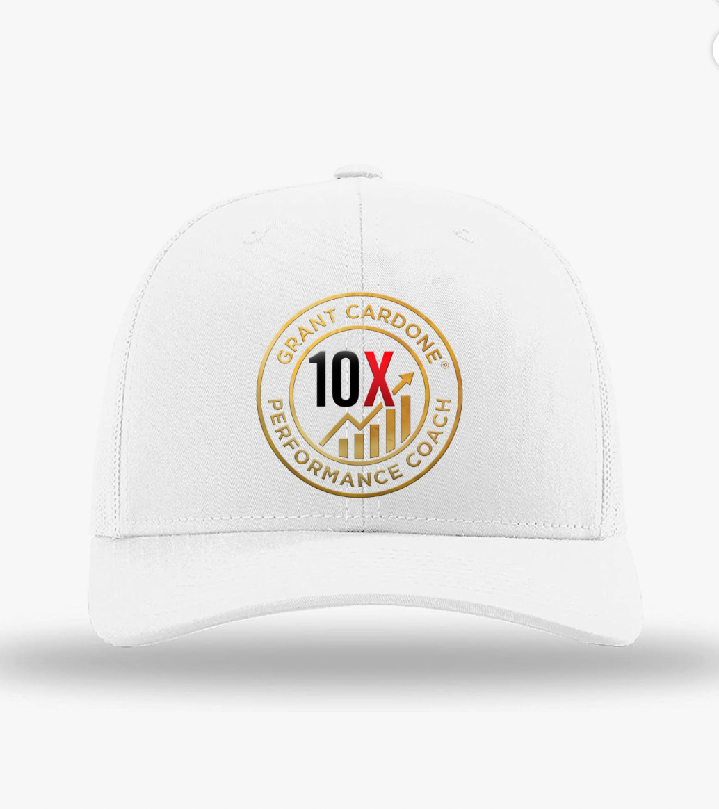 10X White Embroidered Hat