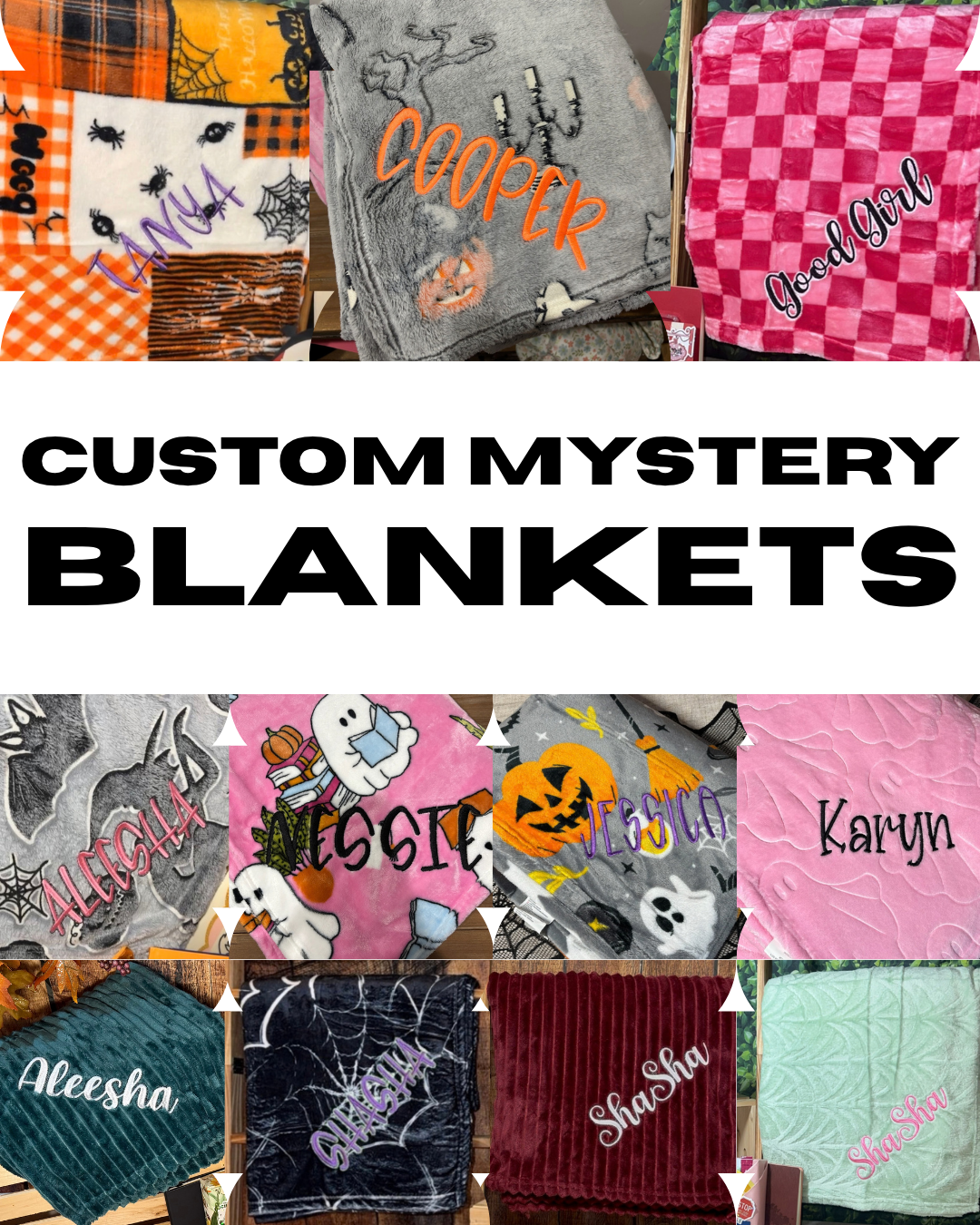 Custom Mystery Embroidered Blankets