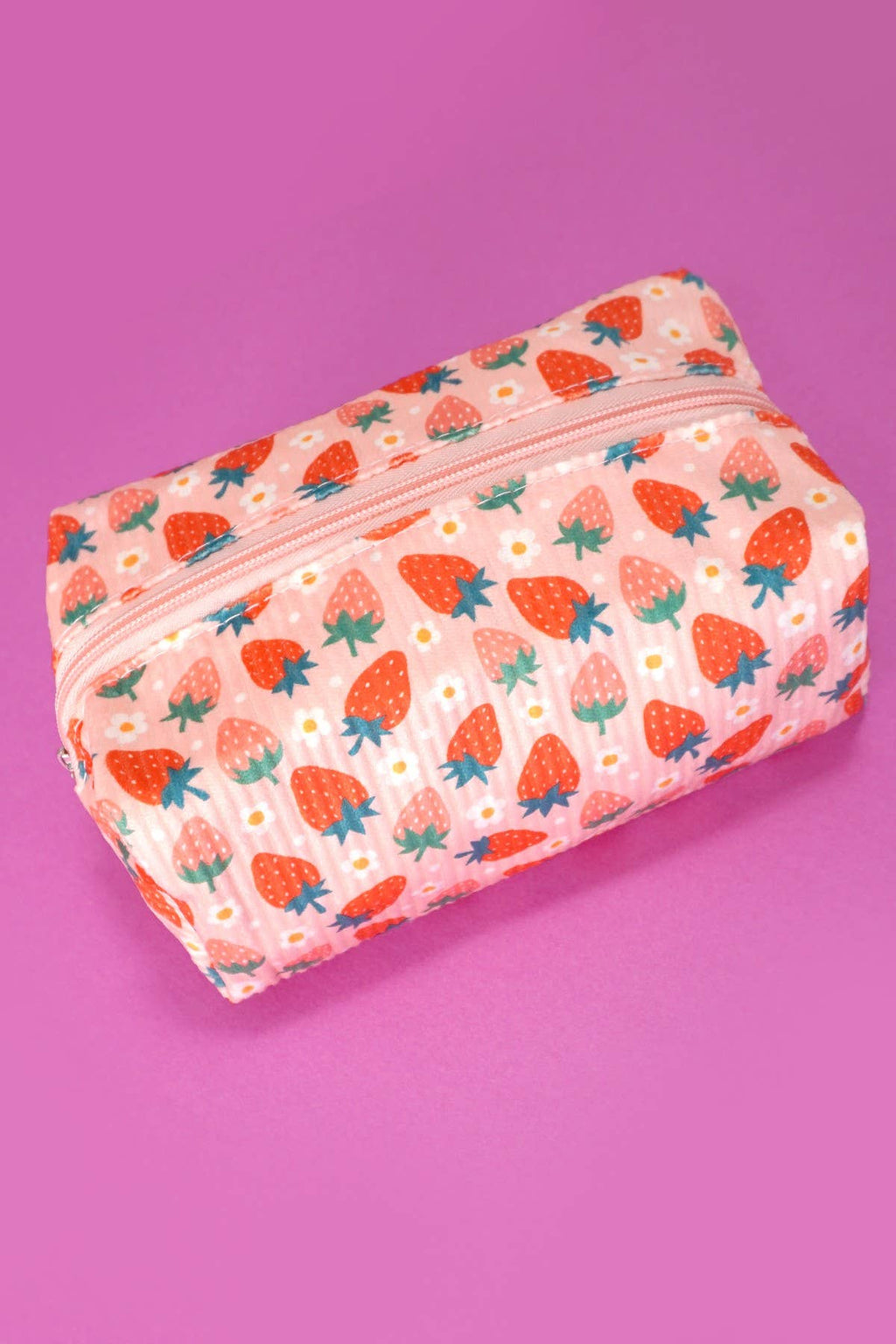 Custom Embroidered Makeup Bag - Strawberry Patern