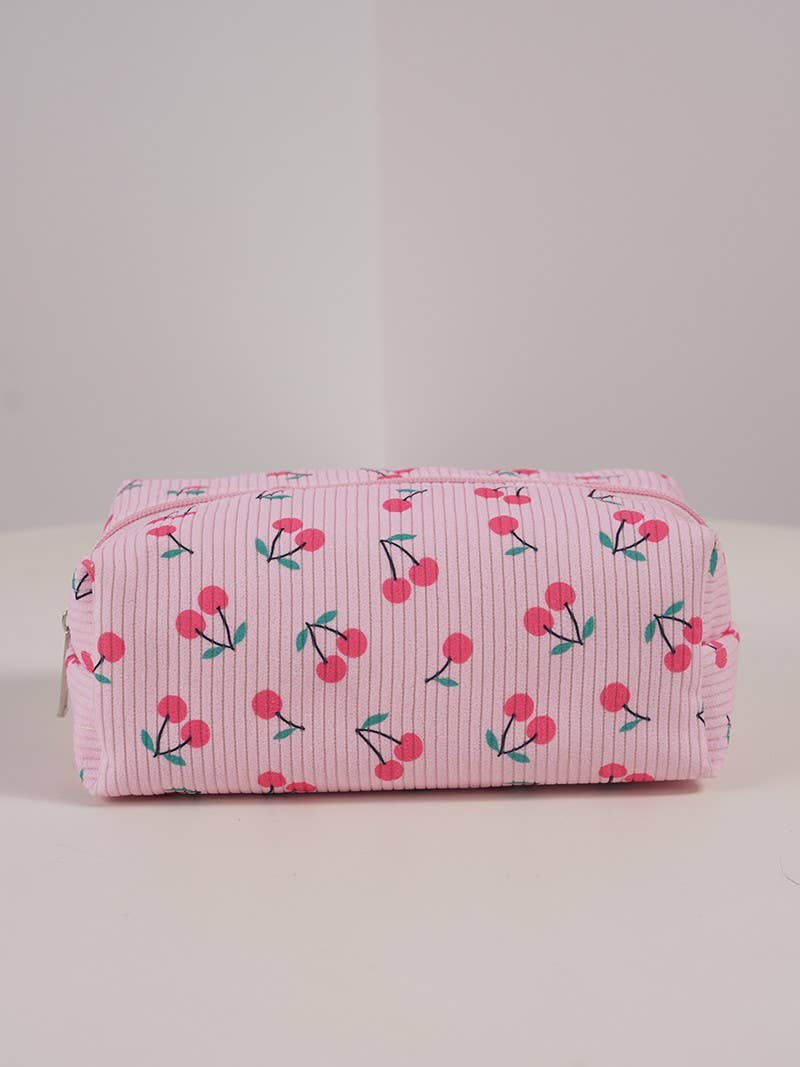 Personalized Embroidered Cherry Makeup Bag